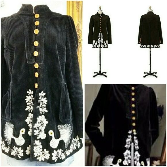 RARE anthropologie elevenses peacock corduroy - Picture 2 of 16